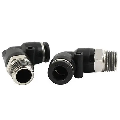 

2Pcs 1/4PT Male Thread to 8mm Tube Right Angle Pneumatic Quick Release Coupler