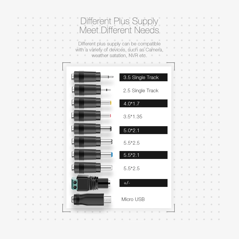 Digoo DG-EA10 зарядное устройство адаптер Съемный 3-12 В Универсальный 10 Выбор мульти напряжение переключение Micro USB разъем питания