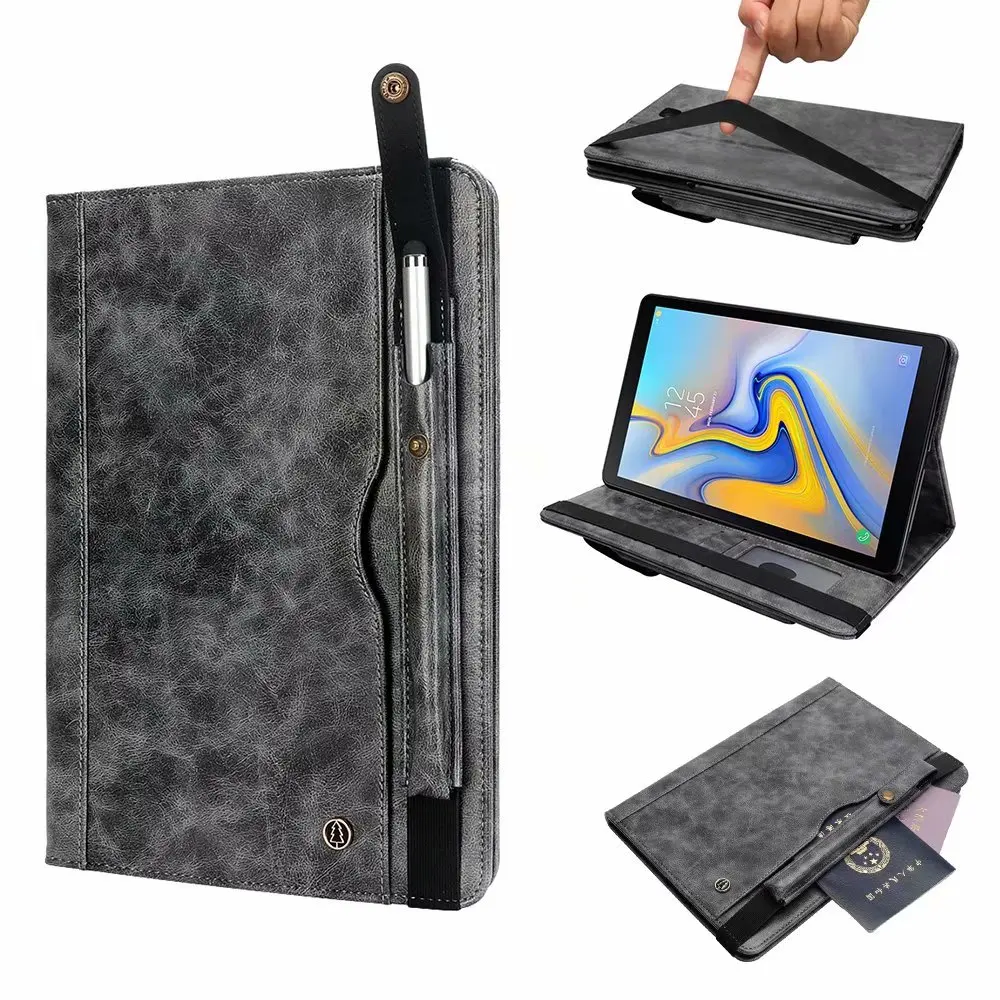 Бизнес дел кожа таблетки чехол для Samsung Galaxy Tab A T590 T595 SM-T590 SM-T595 10,5 дюймов с Карандаш Чехол-книжка защитный чехол держатель для карт+ подставка для ручек