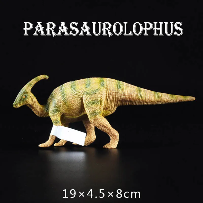 Green Parasaurolophus) Jurassic Park dinosaur solid simulation toy model children dinosaur toy set boy raptor animal kids gift - Цвет: Green
