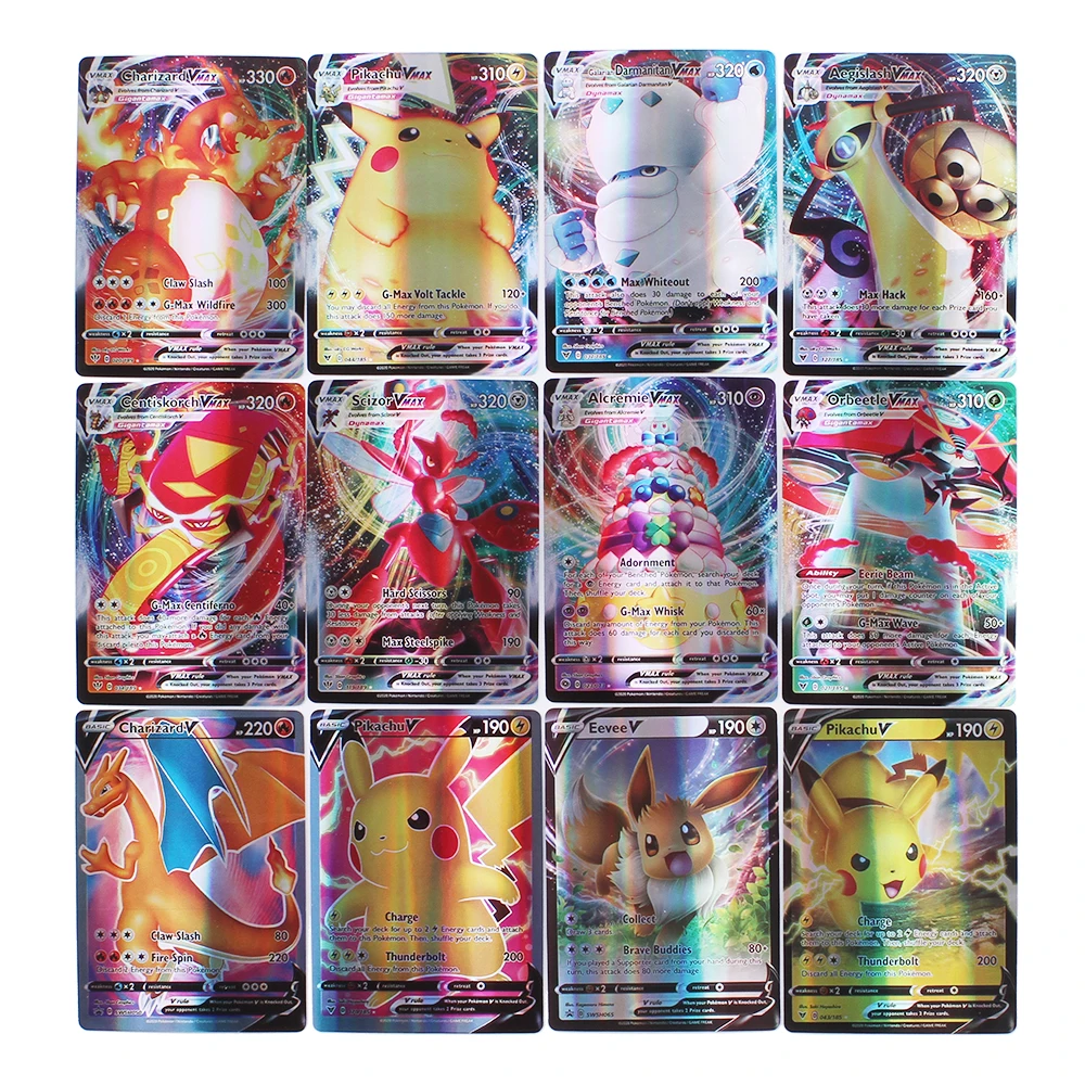 Tarjeta de Pokémon GX brillante, 25-300 Uds., Vmax Tag EX MEGA juego, Batalla, comercio de cartas, regalo para niños