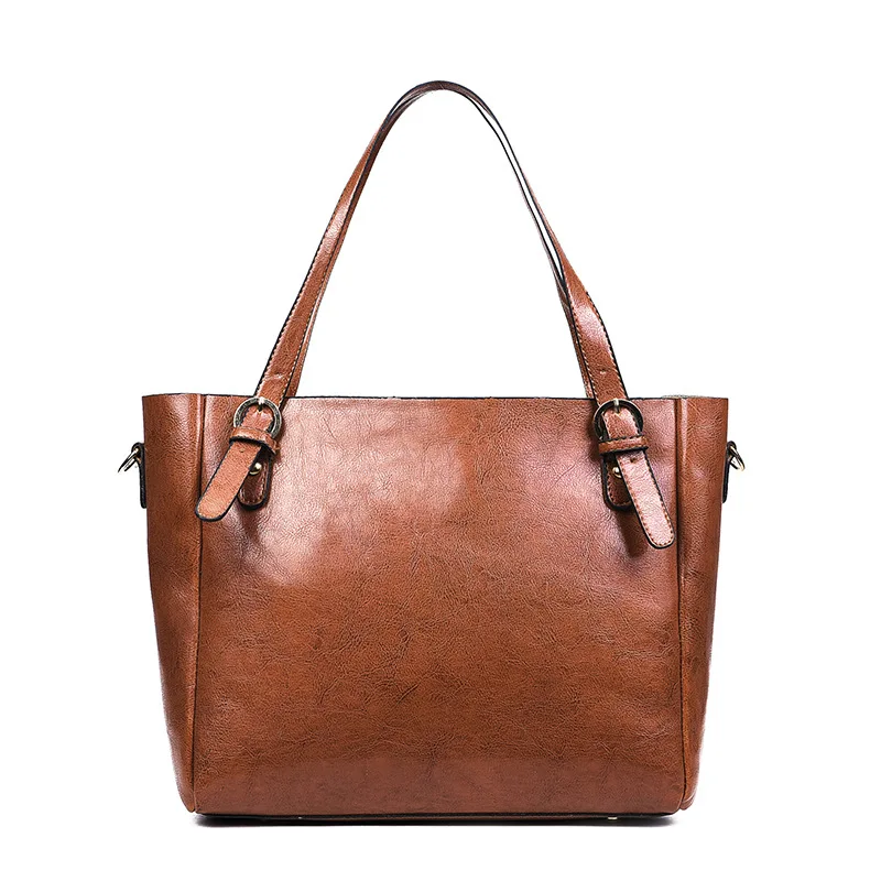 

Purchase 2019 Fashion New Style Large-Volume Retro Tote Bag Soft Leather Shoulder Bag Versatile Joint Hand Shoulder Bag Women's