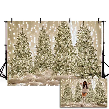 

Mehofond Christmas Tree Backdrop White Light Bulb Carpet Portrait Photography Background Decorations Photophone Photo Studio