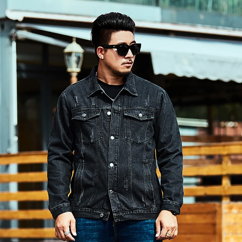 Джинсовые куртки для мужчин s 6XL 5XL 4XL Плюс Размер джинсовая куртка для мужчин куртки для мужчин весна осень джинсовая одежда большого размера пальто для мужчин