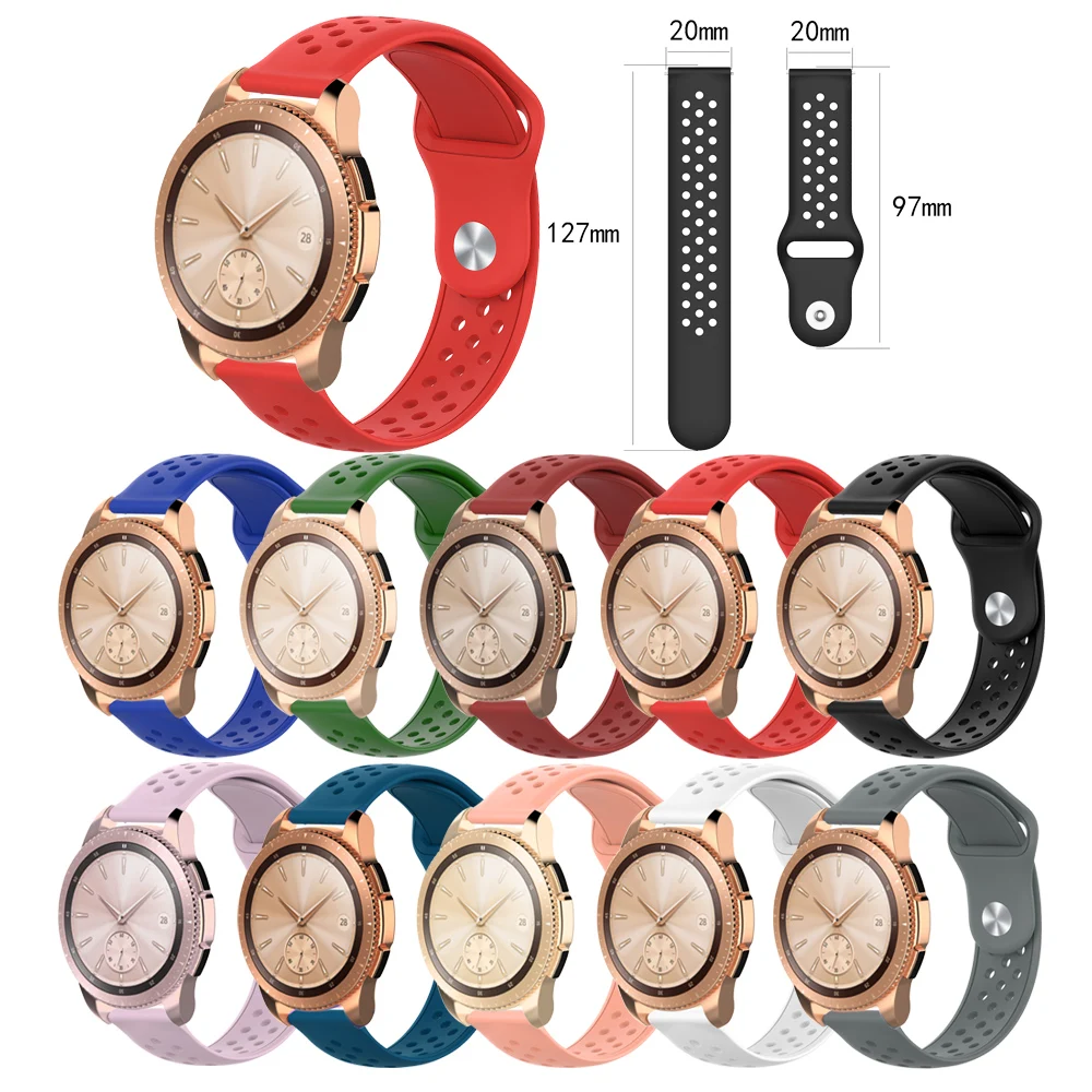 

smartwatch for Samsung Galaxy Watch 42mm Silicone colorful sport watchband 20MM Replacement strap for Garmin Forerunner 245 245M
