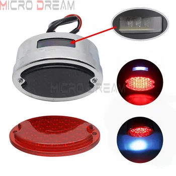 

Chrome Motorcycle Universal Cat Eye LED Rear Brake Stop Taillight License Plate Light for Cafe Racer Chopper Bobber Scrambler