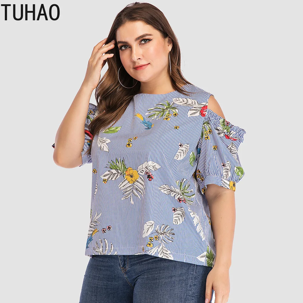 

TUHAO Women's Shirt Blouse Plus Size 4XL 3XL Blusas Mujer De Moda 2019 Tunic Camisas Women Clothes Top Korean Fashion Shirts