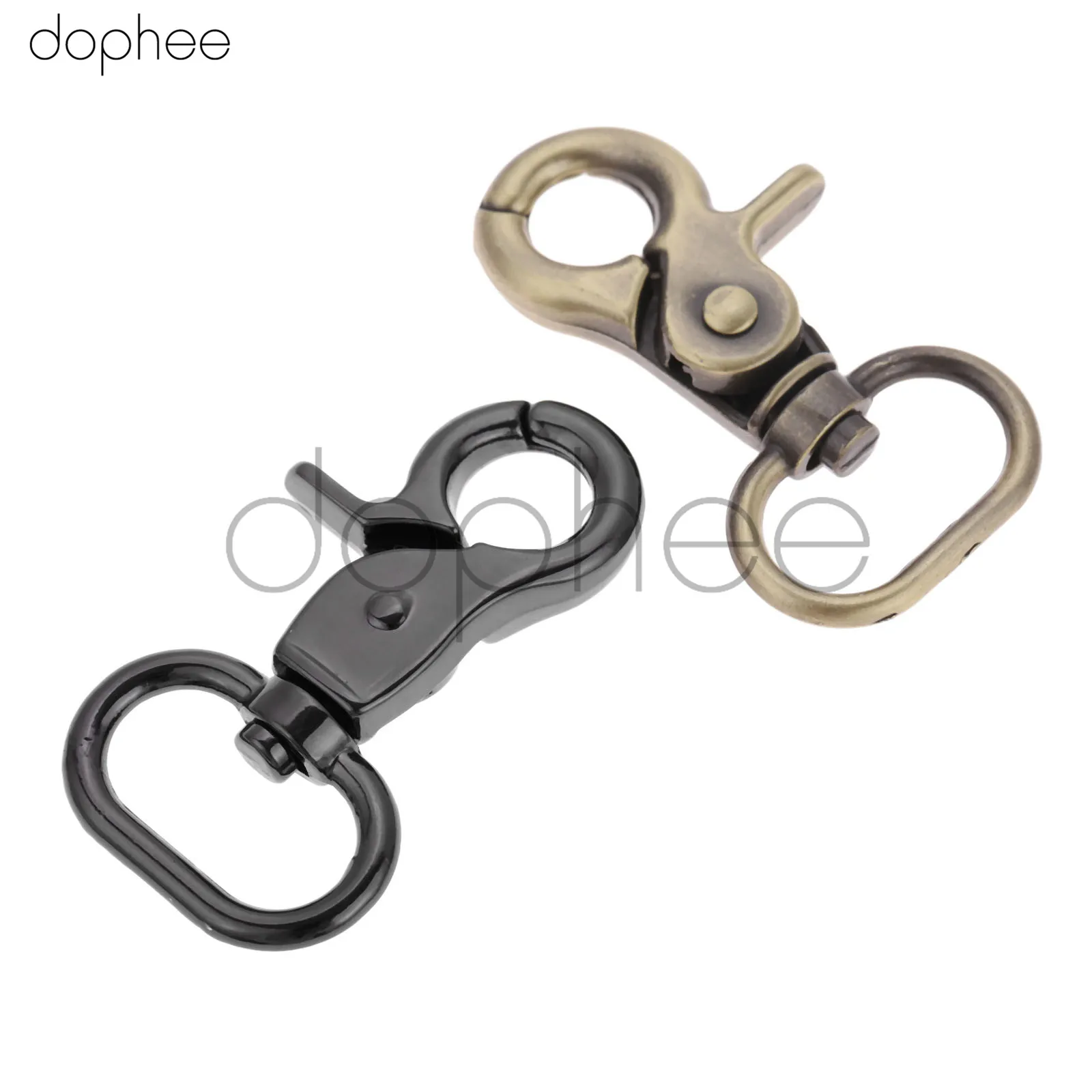 dophee 5pcs Metal Gold Silver Belt Buckle Strap Bag Clasps Lobster Swivel Trigger Clips Snap Hooks Handbag Metal Buckles