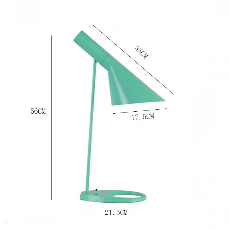 Современная светодиодная простая настольная лампа для Северной Европы, прикроватная лампа для спальни, художественная простая настольная лампа AJ, офисный декоративный Настольный светильник, Luminaria - Цвет абажура: Зеленый