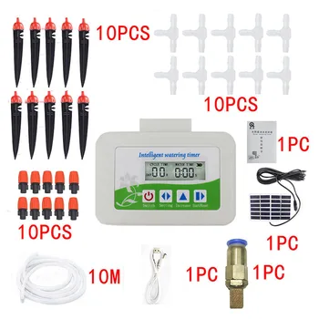 

Large Screen Watering Timer Solar Panels Battery Powered Outdoor Smart Automatic Solenoid Silent Irrigation ABS Adjustable
