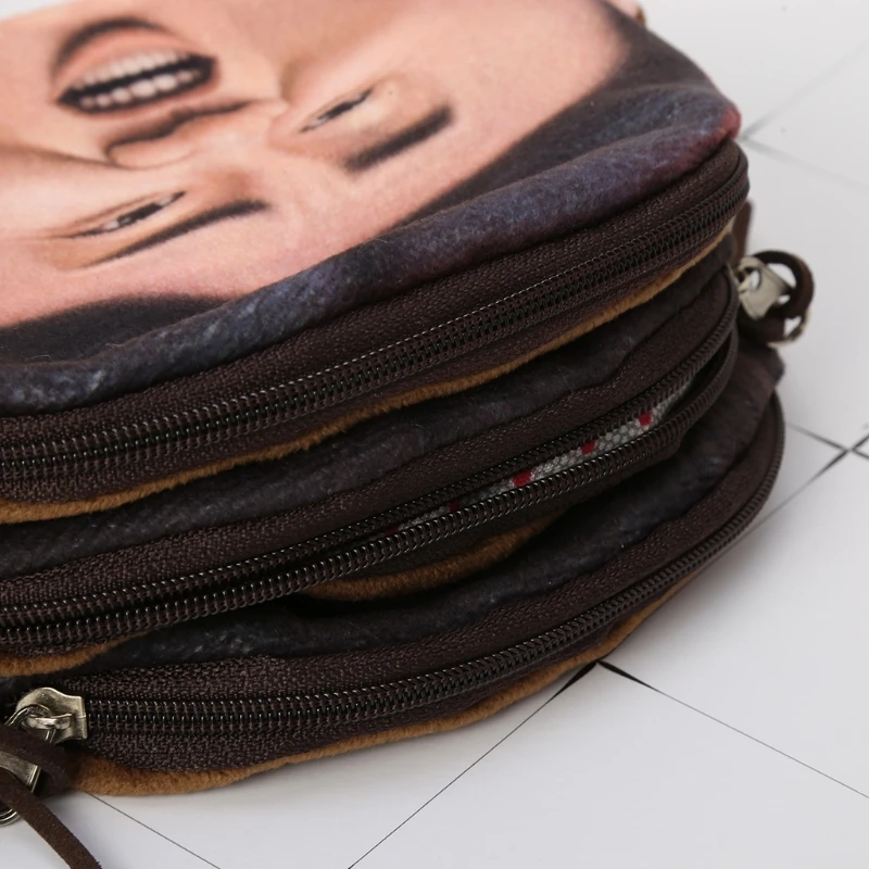 Cartoon Funny Wallet Bag Expression Zipper Mini Coin Purses Purse Plush Pouch