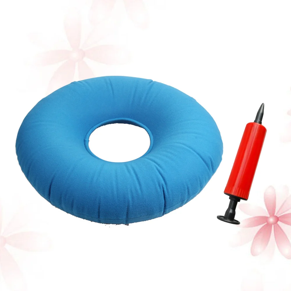 Inflatable Donut Cushion Pillow Ring Doughnut With Pump, Lumbar Gift 【代引可】