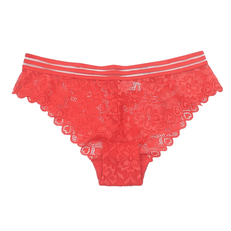 Floral Lace Sexy Lingerie Women Solid Women's Underpants Low Waist Splice Briefs Panties Ropa Interior Femenina 30DEC0210