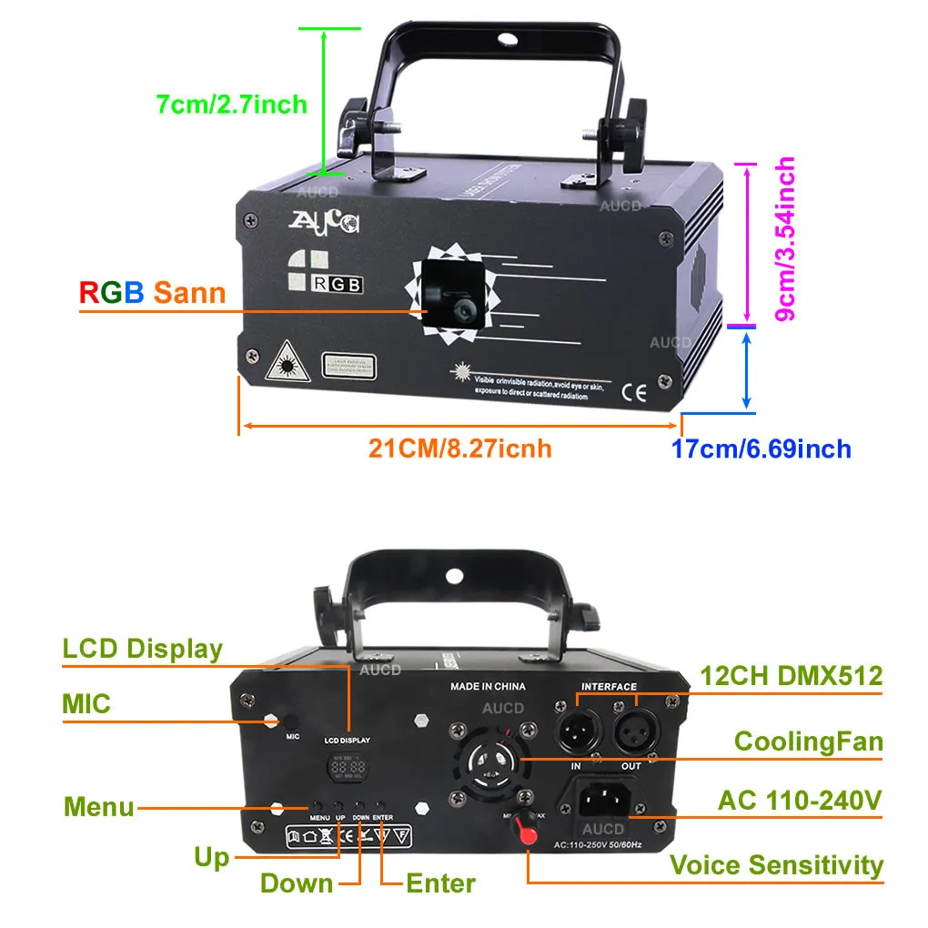 500 МВт RGB Цвет музыка Анимация DMX лазерный проектор светильник для Par диско