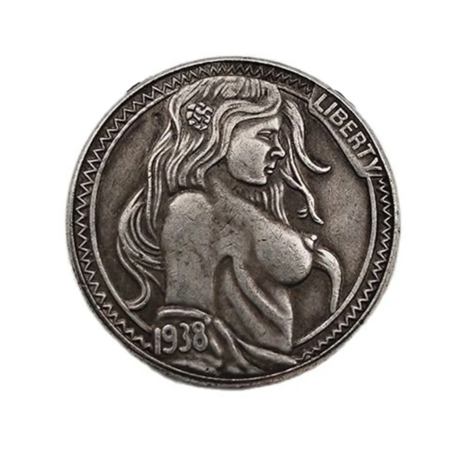 US 1938-D Hobo Commemorative Coins Collection Sexy Woman Five Cents Souvenir Home Decoration Crafts Desktop Ornaments Gift | Дом и сад