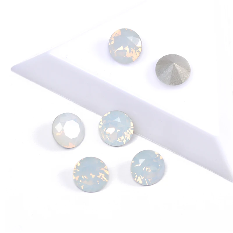 YANRUO 1357 All Sizes White Opal Brilliant Cut Sewing Stones Point Back Strass Crystal Craft Rhinestones For Jewelry Making