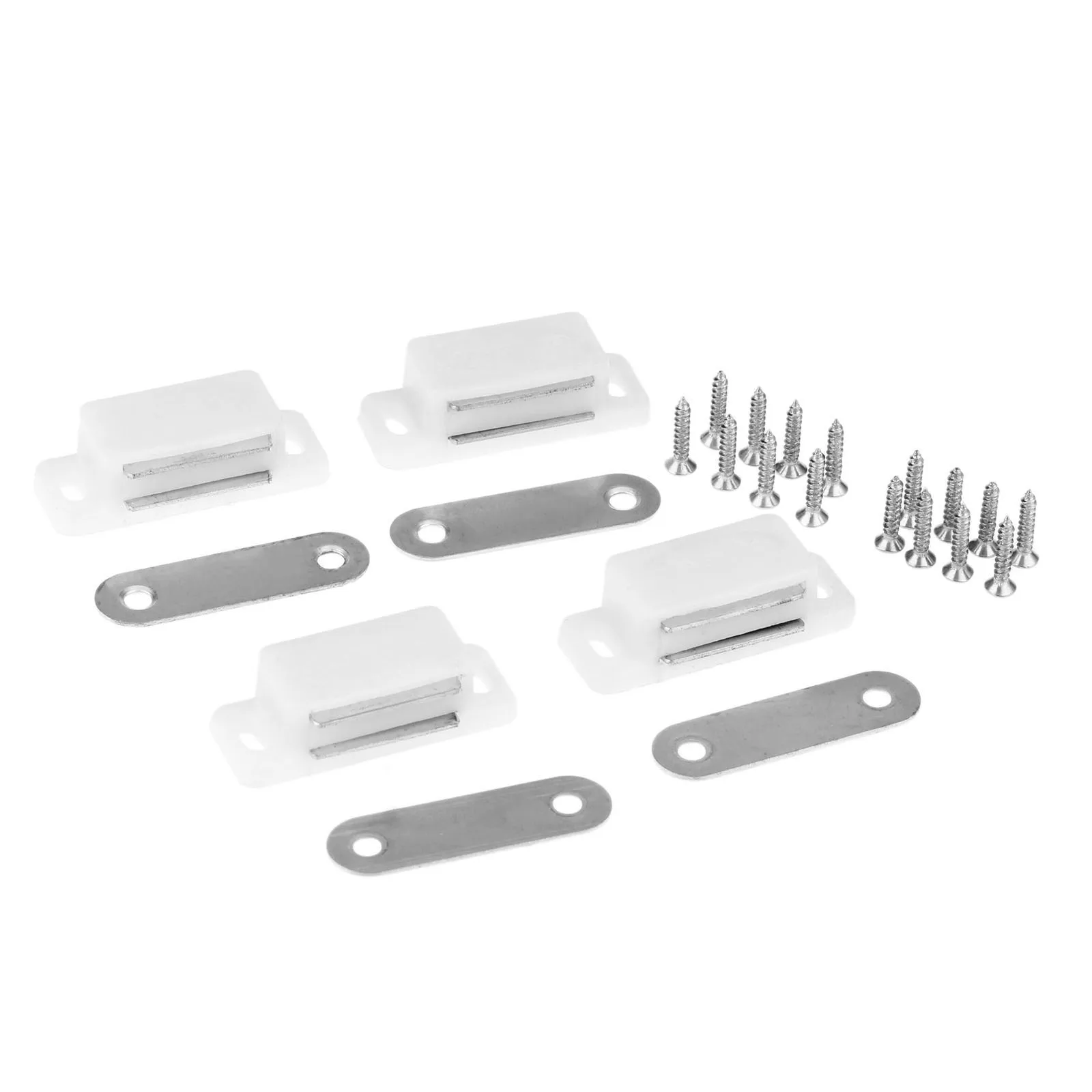 4Pcs Door Cupboard Drawer Magnetic Catch Stop Stoppers Magnetic Cabinet Catches Furniture Hardware with Screws 41*17MM