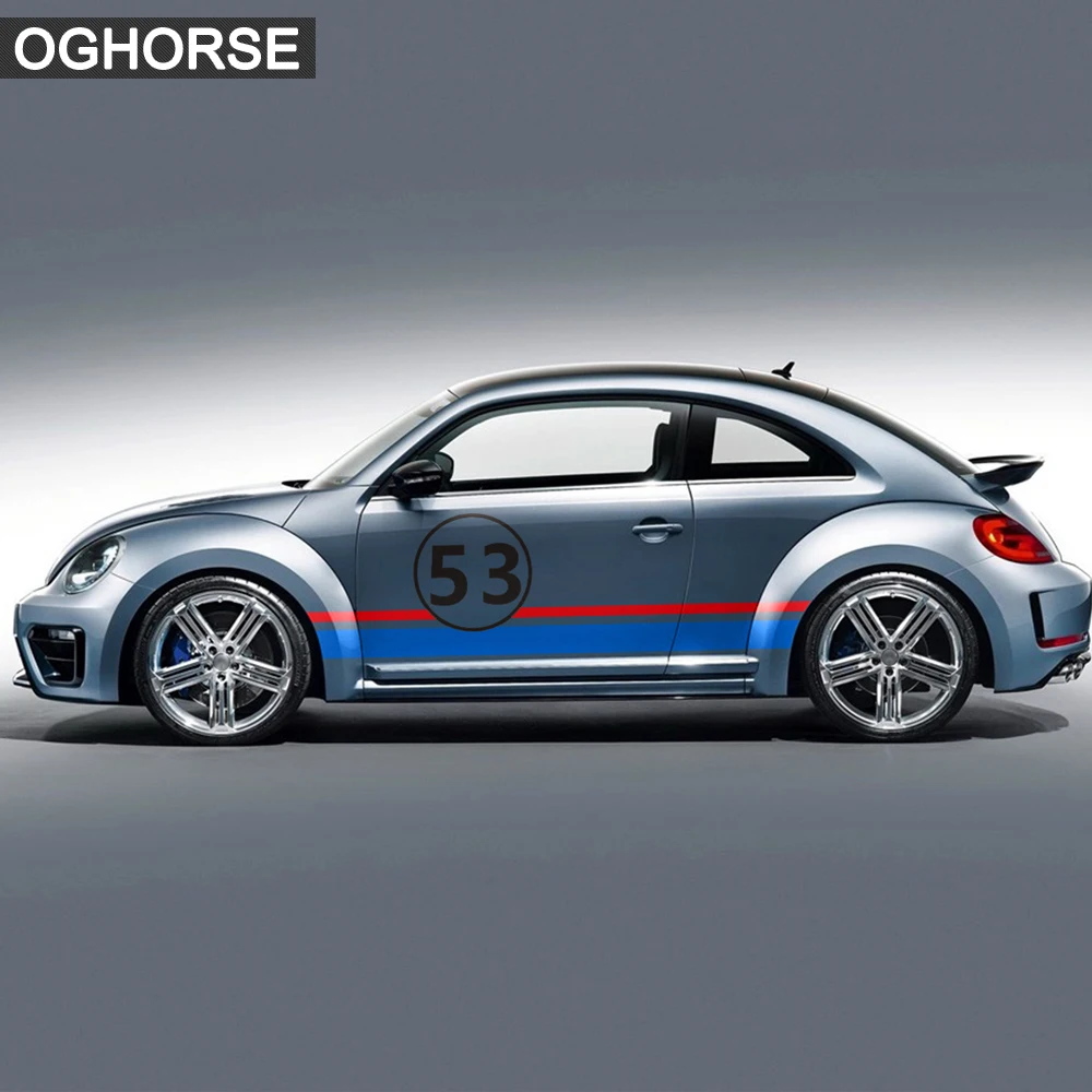 53 Styling Decal Side Stripes Hood Roof Rear Racing Vinyl Stickers for A5 2011-Present Accessories