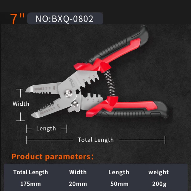 Multi tool pliers Crimping Pliers wire stripper Multi functional Snap Ring Terminals Crimpper BXQ-0802