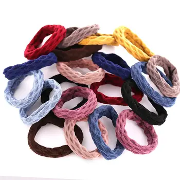 

2020 April New Hair Rope Women's High Elastic Headband Rubber Band Simple Head Rope Black No Seam Canned Towel Hair Ring