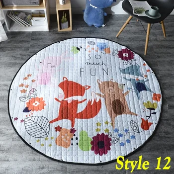 

Kids Room Carpet Round 150*150cm Fox Rabbit Play Mat Patchwork Picnic Tapetes Gift Cute Animal Tapis Modern Baby Play Mat