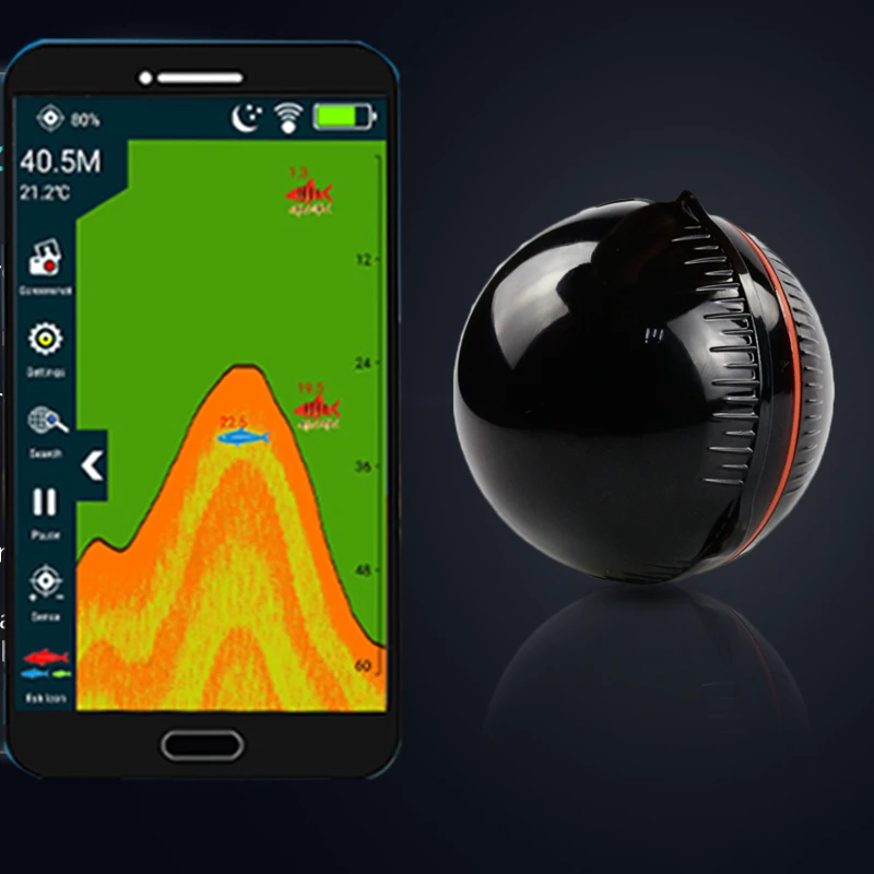 Portable Sonar Fish Finder 48m/160ft Bluetooth Wireless Depth Sea Lake