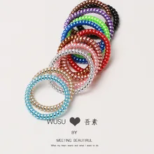 Металлическая цветная телефонная линия, кольцо для волос, без швов, лента для волос, черно-белая, с рисунком, универсальная, ультра-тянущаяся, детская головная повязка для взрослых