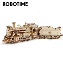 Robotime ROKR Train Model 3D Wooden Puzzle Toy Assembly Locomotive Model Building Kits for Children Kids Birthday Gift