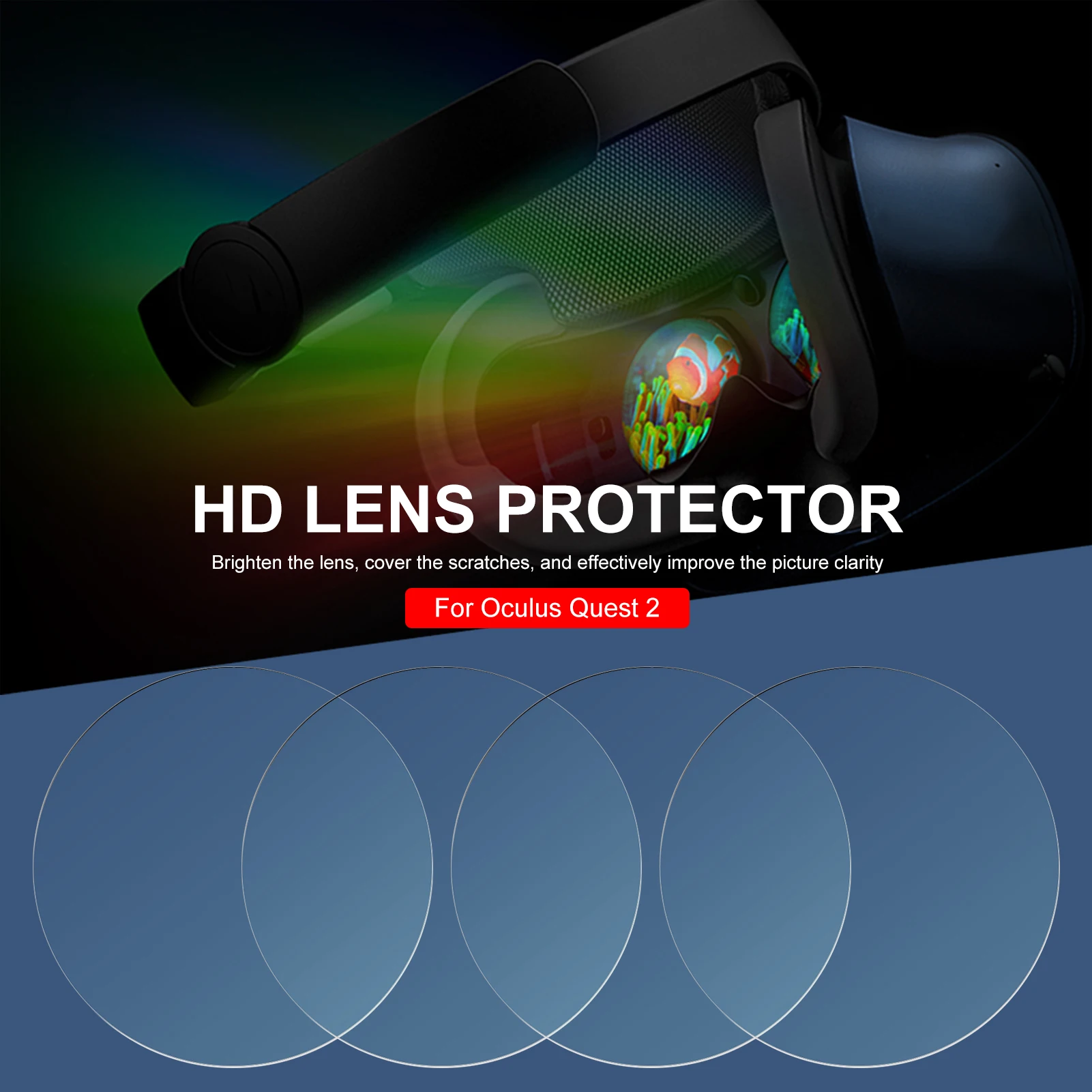 4Pcs/Lot TPU Soft Films Lens Protector HD Clear Film For Oculus Quest 2 VR Virtual Reality Lenses Protective For Quest2 Cover