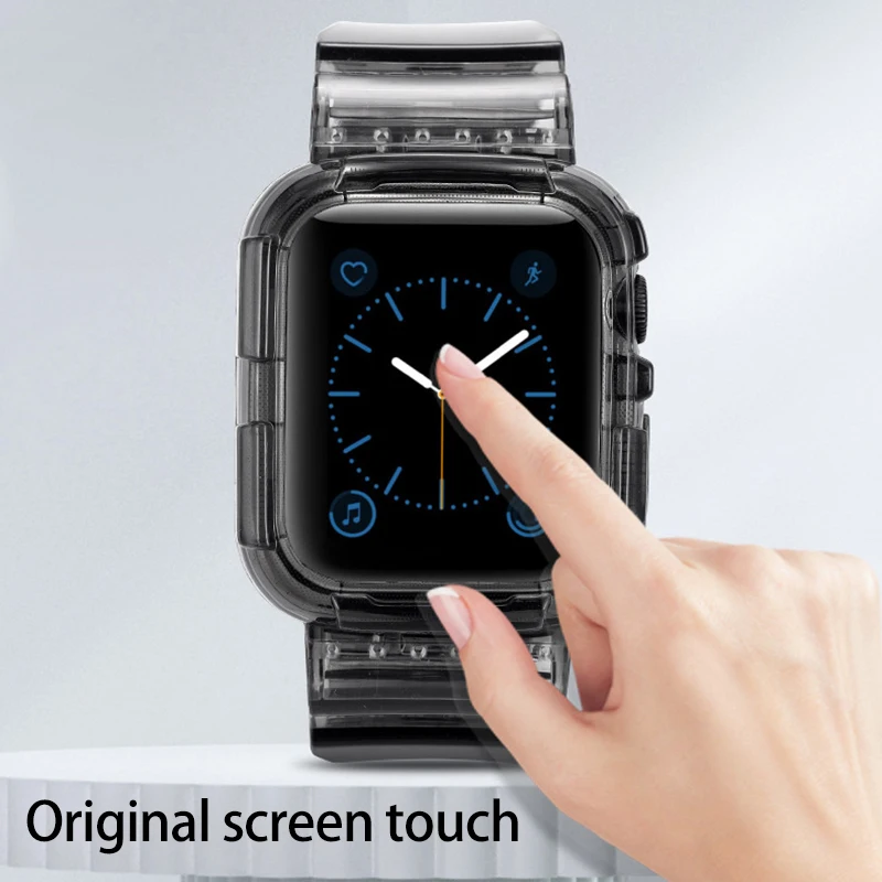 Case+Strap For Apple Watch Band 40mm 44mm 42mm 38mm Accessories Soft Transparent Bracelet iWatch  for iWatch Series 6 5 4 3 2 1