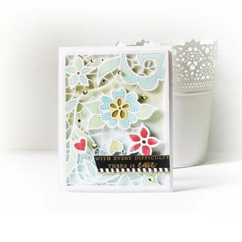 

2020 New Metal Cutting Dies Scrapbooking Flower leaves Lace Background For Paper Making Embossing Frame Stencil Card Craft Stamp