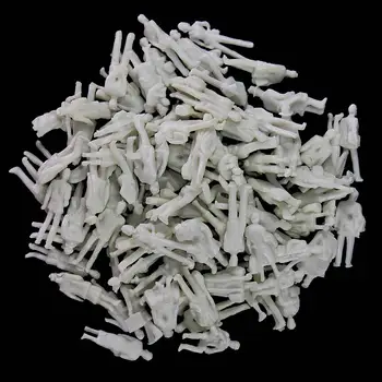 100pcs/200pcs 1:87 Unpainted White Figures Standing Seated Sitting HO Scale People P8715B