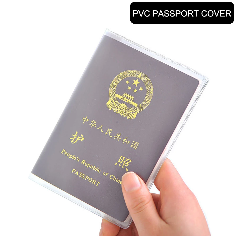 

Zoukane Transparent PVC Passport Cover Case Thick Frosted Waterproof Card Slots Frosted Passport Wallet Cover CHLL01