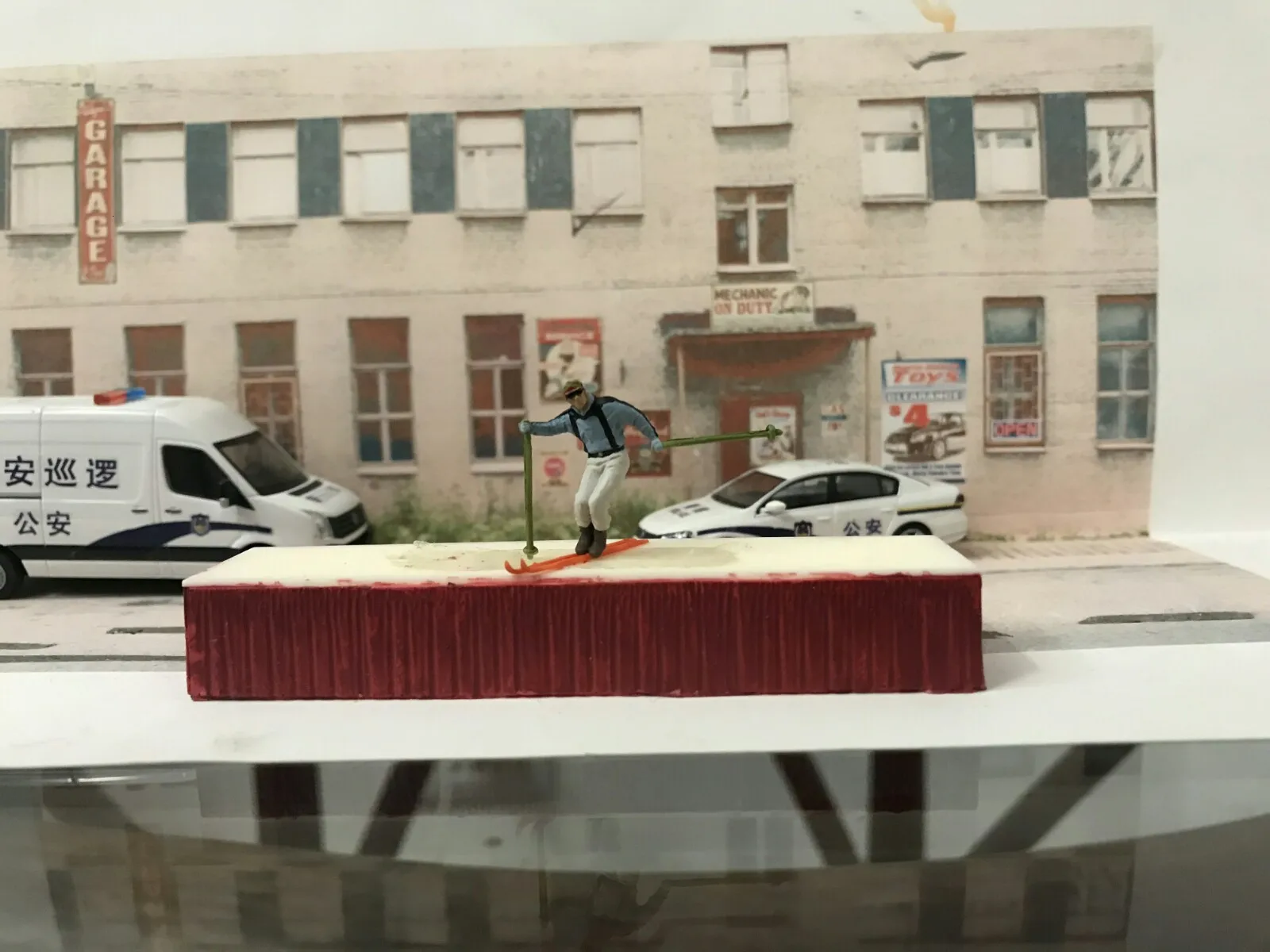 1/87 соотношение смолы Модель Рисунок песок Настольный бонсай злодей Расширенная живопись Лыжная серия для сцены макет игрушка модель
