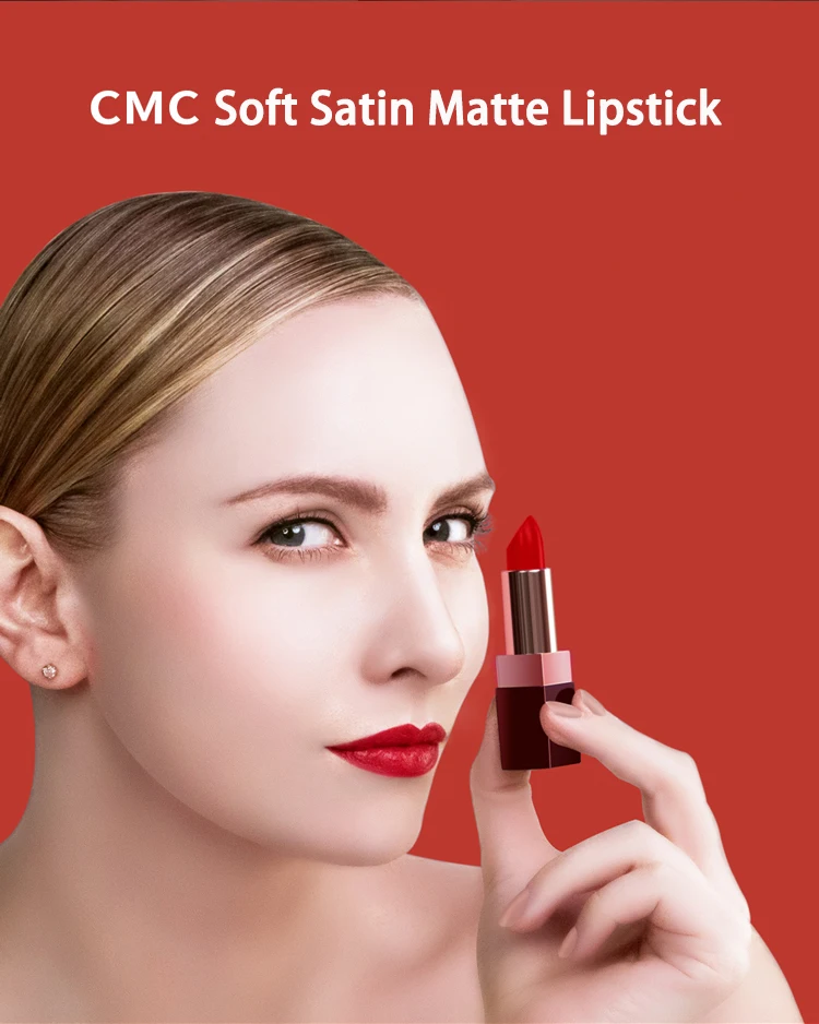 charmacy cores de cetim macio fosco batom fácil de usar sexy vermelho lábio vara impermeável longa duração batons beleza cosméticos