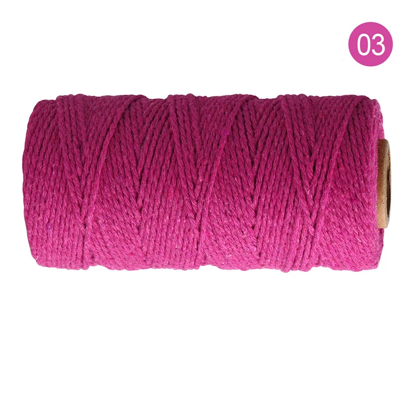 100% Cotton rope colorful twine macrame cord string thread for party wedding decoration accessory DIY cord 2mm*100m 