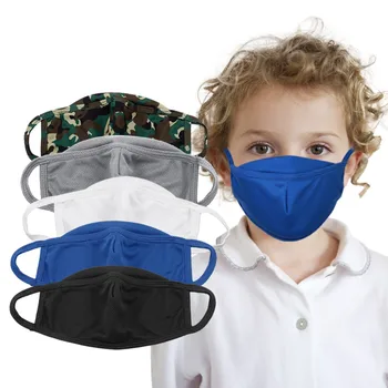 

1PC Child Kids Black Cotton Mouth Mask Reusable Dustproof Washable Face Mask Anime Masks Earloop For Cycling Camp Mascarillas