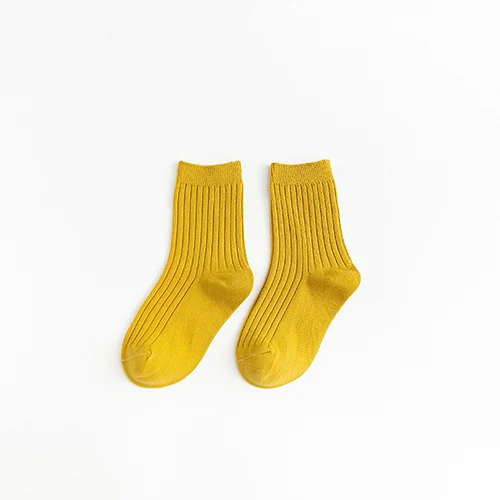 5 Ginger yellow От 1 до 12 лет хлопковые носки для мальчиков и девочек; сезон осень-зима; детские носки для малышей; Разноцветные свободные носки; теплая Модная одежда для детей - Цвет: 5 Ginger yellow