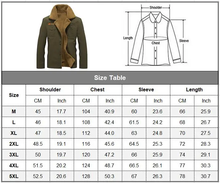 Winter Jacket Men Military Coat Big Size 5XL Long Sleeve Top Windbreakers Velvet Mens Jackets and Coats Chamarras Para Hombre