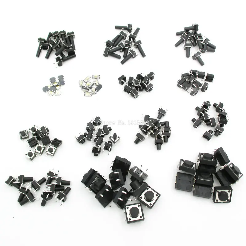 

140PCS/LOT 14types Momentary Tact Tactile Push Button Switch SMD Assortment Kit Set Life 100000 times
