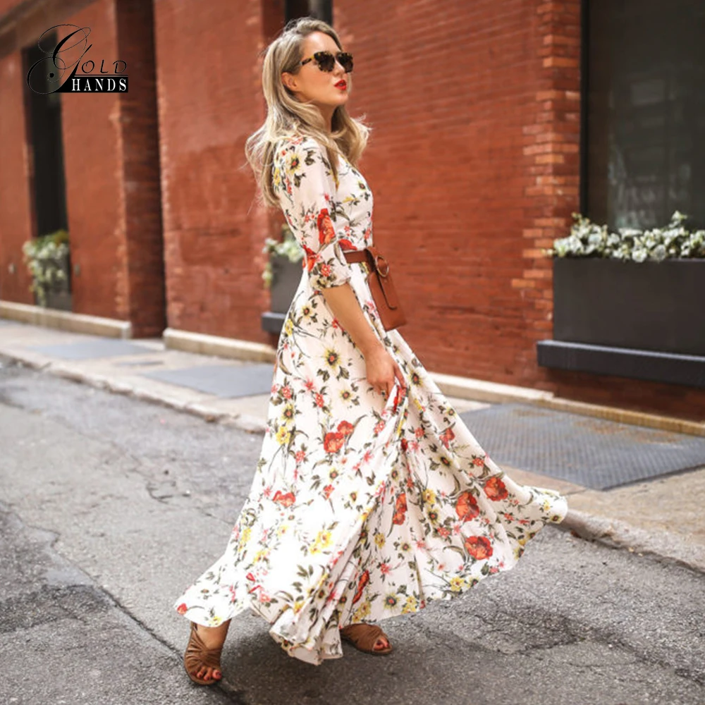 Золотые руки 2020 Весна новое поступление женское платье Плюс Размер Высокая талия