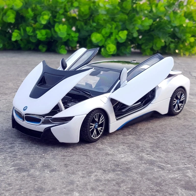 1:24 BMW-I8 спортивный автомобиль из сплава литый под давлением модель со звуком и