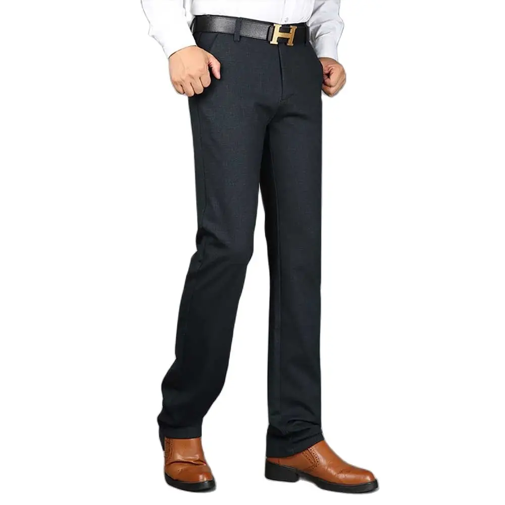 New Fashion Straight Suit Trousers Men's Pants Leisure Baggy Office Business Style Plus Size Spring Autumn Clothing