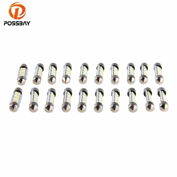 

POSSBAY 20x Car Dome 5050-SMD Bulb Light Interior Festoon Lamp 41mm White 6000k Lamp Bulbs for Toyota Lada Ford 12V Lihgts