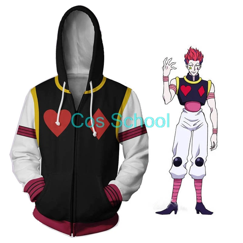 Cos School Hunter X Hunter толстовки Hisoka Косплей куртка с капюшоном для мужчин и женщин толстовка Hisoka Костюмы Пальто