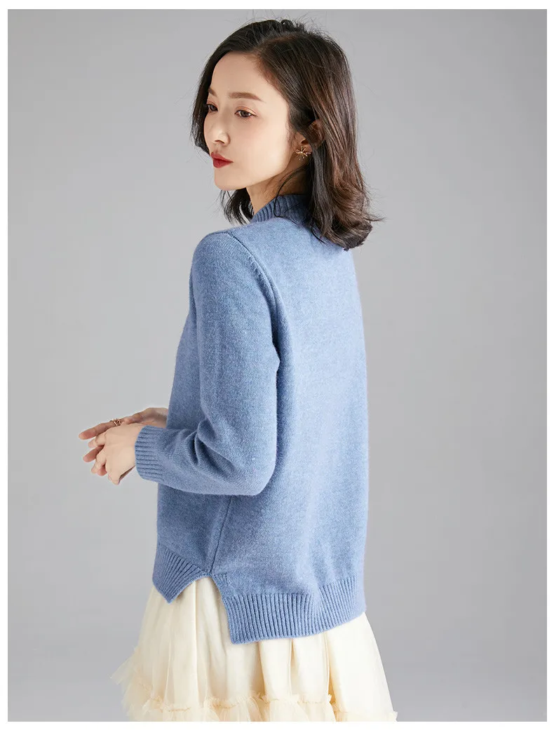 XJXKS Women Turtleneck Sweater Autumn Winter New High Quality Casual Cashmere Sweater Women Knitted Warm Pullover