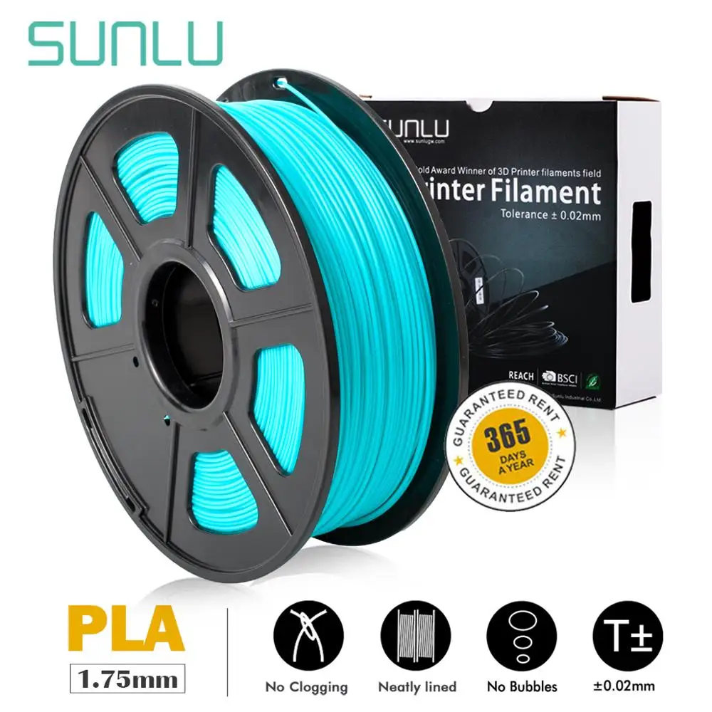 

Noctilucent SUNLU 3D Filament Glow In Dark 1.75MM PLA Filament For 3D Printer Children Creative Scibble Materials 1KG