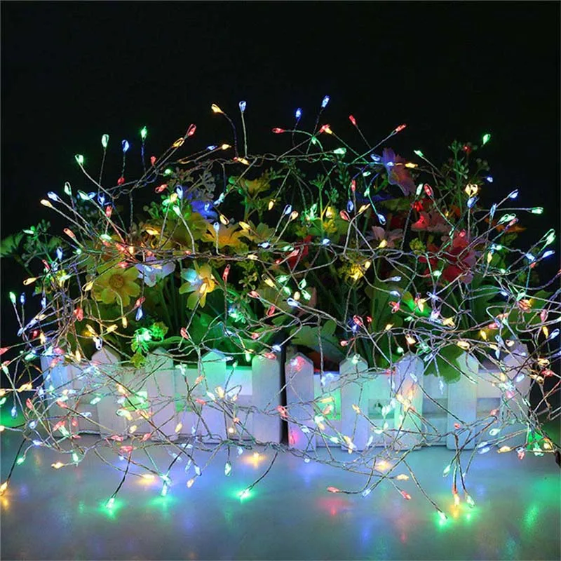 LED Firecracker String Light 2M 200 Bulbs Remote Control 8 Model Fairy Lights Christmas New Year Wedding Party Decoration Lamp (26)