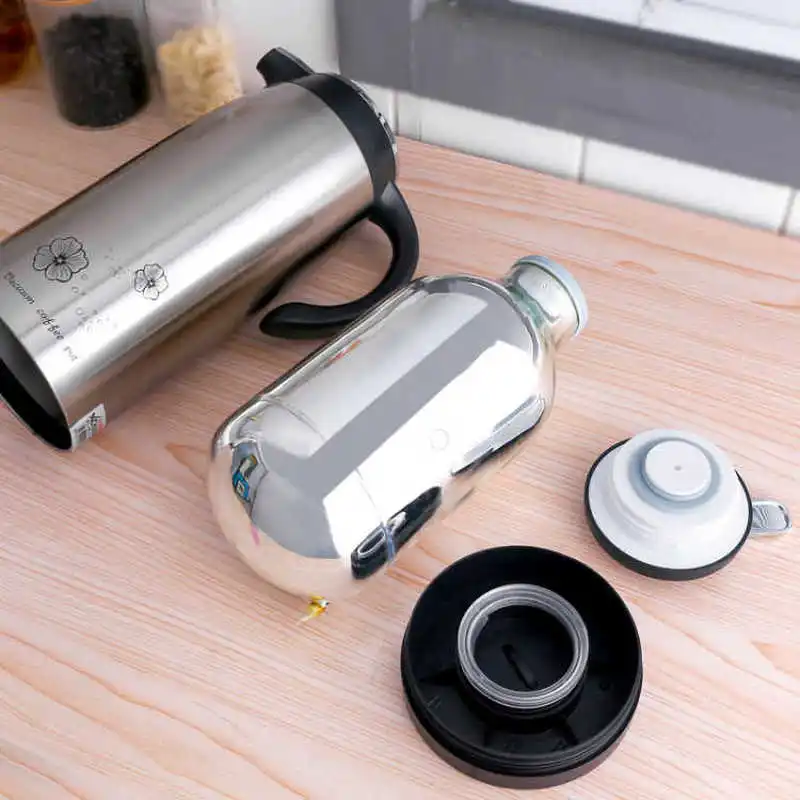 Бытовой термос из нержавеющей стали уличный большой емкости со стеклянной