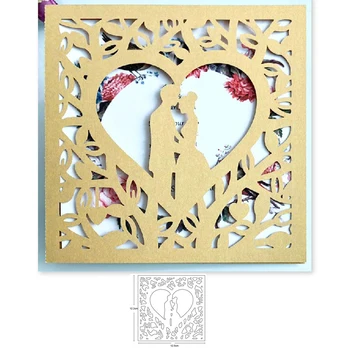 

Customize dies metal cutting dies cut die Couple Heart Frame decoration Scrapbooking craft knife mould blade punch stencils dies